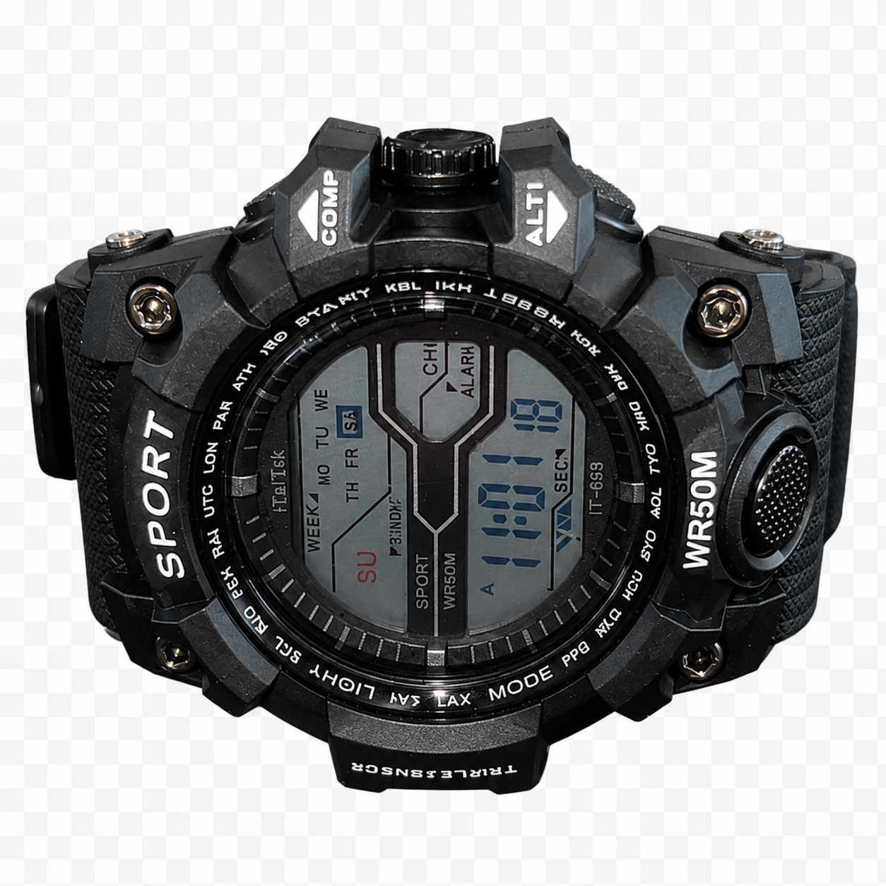 Durable digital sports watch